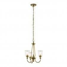 Brass 3 Light Chandelier