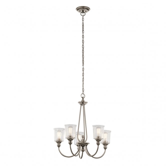 WAVERLY 5 Light Chandelier - Classic Pewter