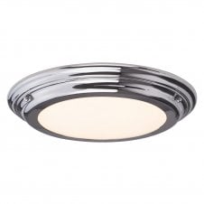 Welland Flush Bathroom Ceiling Light in Polished Chrome