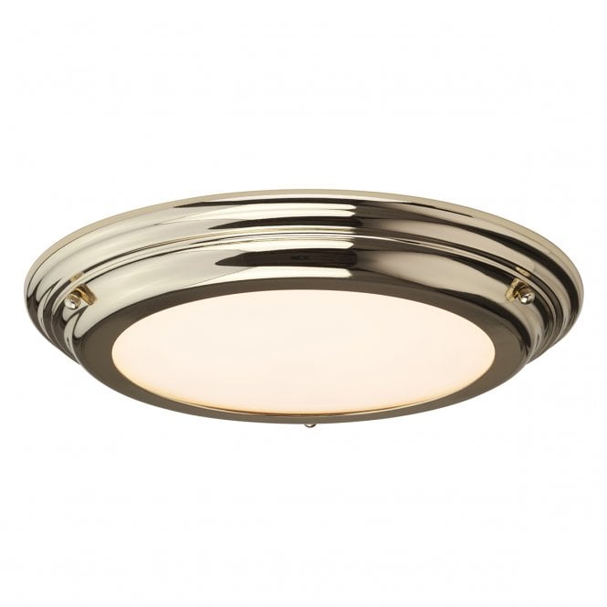 WELLAND flush polished brass bathroom LED ceiling light