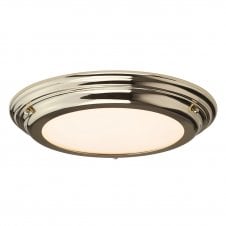 WELLAND flush polished brass bathroom LED ceiling light