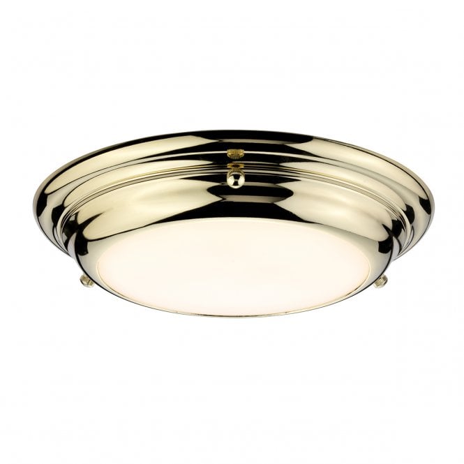 WELLAND mini flush LED ceiling light in polished brass