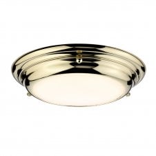 WELLAND mini flush LED ceiling light in polished brass