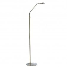 WELLINGTON contemporary antique brass arched LED floor lamp