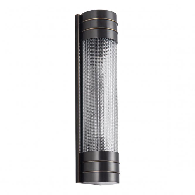 Willard 2 Light Linear Wall Light - Urban Bronze With Prismatic Glass Shade