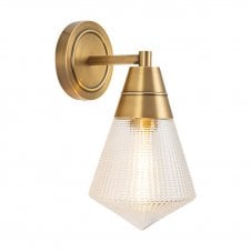 Willard Wall Light - Vintage Brass With Prismatic Glass Shade