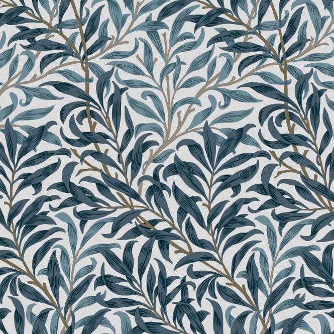 Willow Bough White & Blues Blue Wallpaper