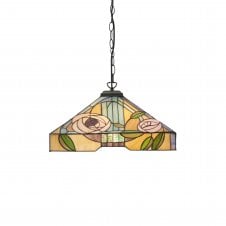 WILLOW large Art Nouveau style Tiffany ceiling pendant light