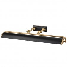 matte black picture light with brass details