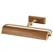 oak effect picture light with aged brass details