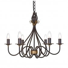 Traditional 6 Light Ceiling Fitting Gold Patina