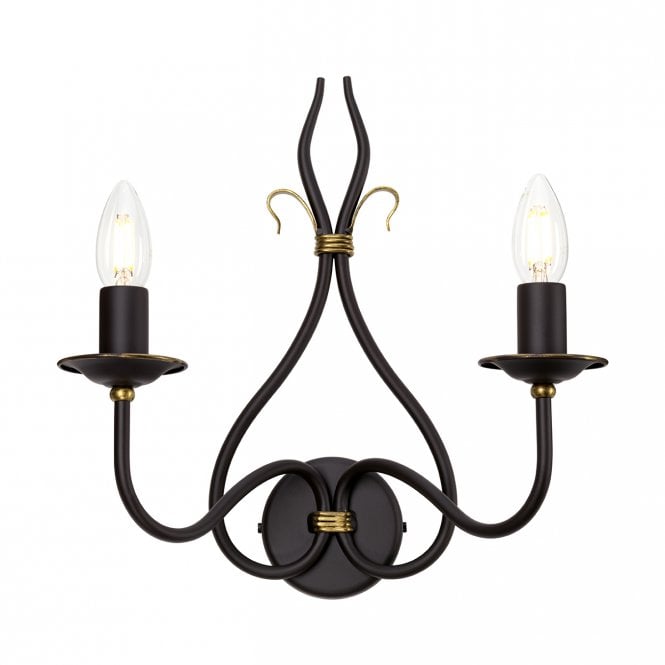 WINDERMERE Traditional Scrolled Double Wall Light Gold Patina