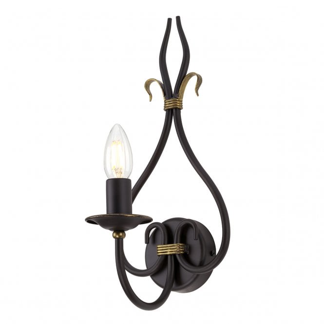 WINDERMERE Traditional Scrolled Wall Light Gold Patina