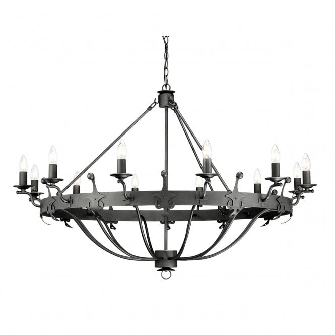 WINDSOR 12 light traditional chandelier in graphite finish
