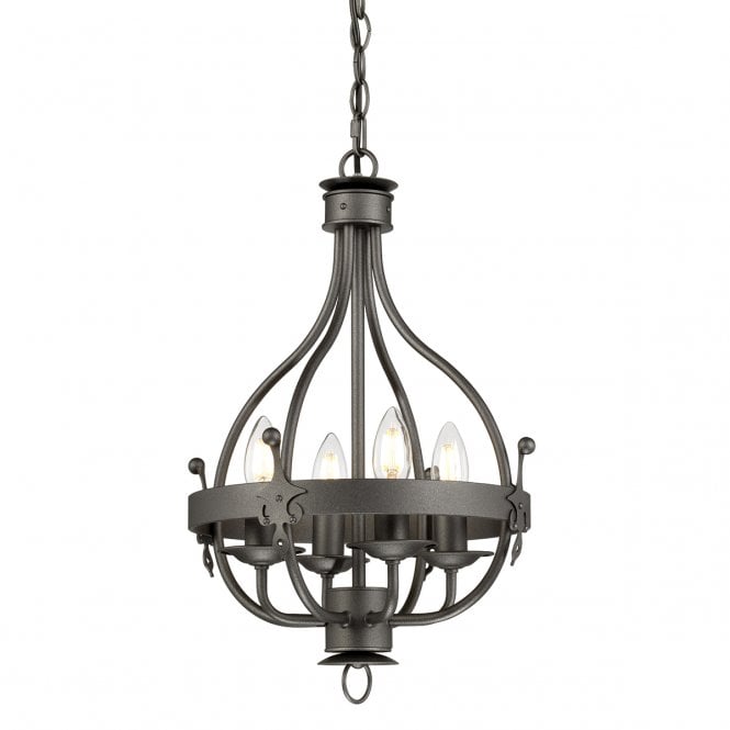WINDSOR 4 light period style chandelier in graphite finish