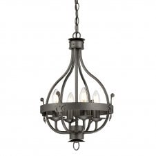 WINDSOR 4 light period style chandelier in graphite finish