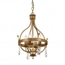 WINDSOR 4 light traditional pendant chandelier in gold patina finish