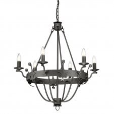 WINDSOR 6 light period style chandelier in graphite finish
