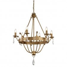WINDSOR 6 light traditional chandelier in gold patina finish