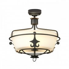 WINDSOR graphite dual mount ceiling light with opal glass