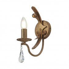 WINDSOR single traditional wall light in gold patina finish