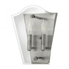 modern glass panel wall lantern with antique nickel backplate