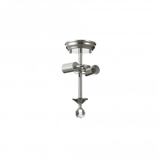 WINSLET Semi Flush Ceiling Fitting | 2 x E27 | Polished Nickel