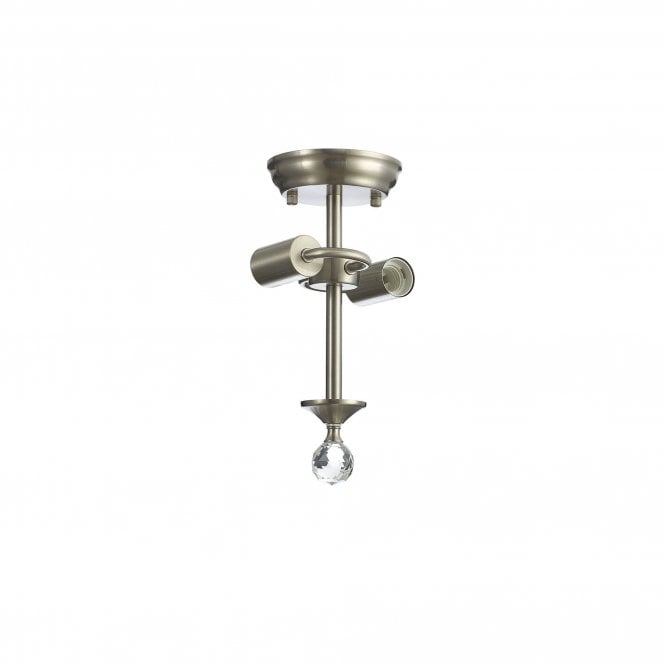 WINSLET Semi Flush Ceiling Fitting | 2 x E27 | Satin Nickel