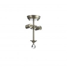 WINSLET Semi Flush Ceiling Fitting | 2 x E27 | Satin Nickel