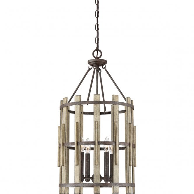 WOOD Hollow 4 Light Chandelier Light Fitting