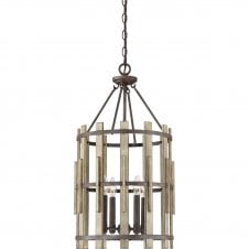 Unusual wooden lantern rustic fencepost style light