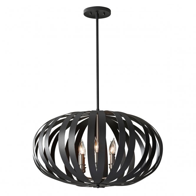 WOODSTOCK contemporary black ceiling pendant light - large