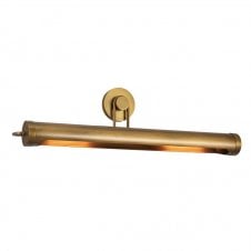 a large antique brass, wall mounted picture light