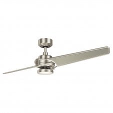 industrial ceiling fan with light in nickel