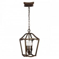 YARMOUTH 3 light ceiling pendant light in aged brass finish