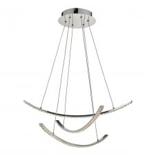 ZANCARA 3 Light Pendant Polished Chrome & Crystal LED