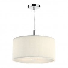 Circular ribbed cream ceiling light shade