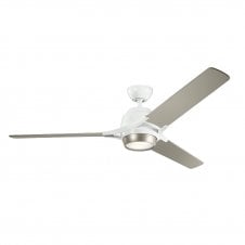 Modern white ceiling fan with light