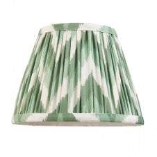 green zigzag pattern faux silk tapered shade