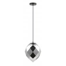 Geometric Glass Pendat Light Chrome Glass Black