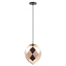 Geometric Glass Pendat Light Gold Glass Black