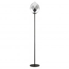 ZOE Geometric Glass Diamond Floor Lamp with Chrome Glass Black
