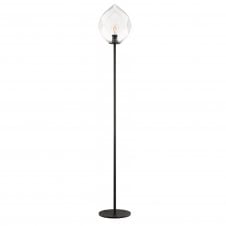 ZOE Geometric Glass Diamond Floor Lamp with Clear Glass Black