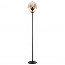 ZOE Geometric Glass Diamond Floor Lamp with Gold Glass Black