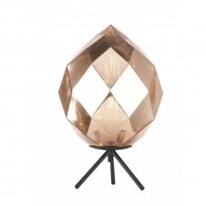 ZOE Geometric Glass Diamond Table Lamp with Gold Glass Black