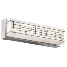 ZOLON linear geometric chrome LED bathroom wall light (medium)